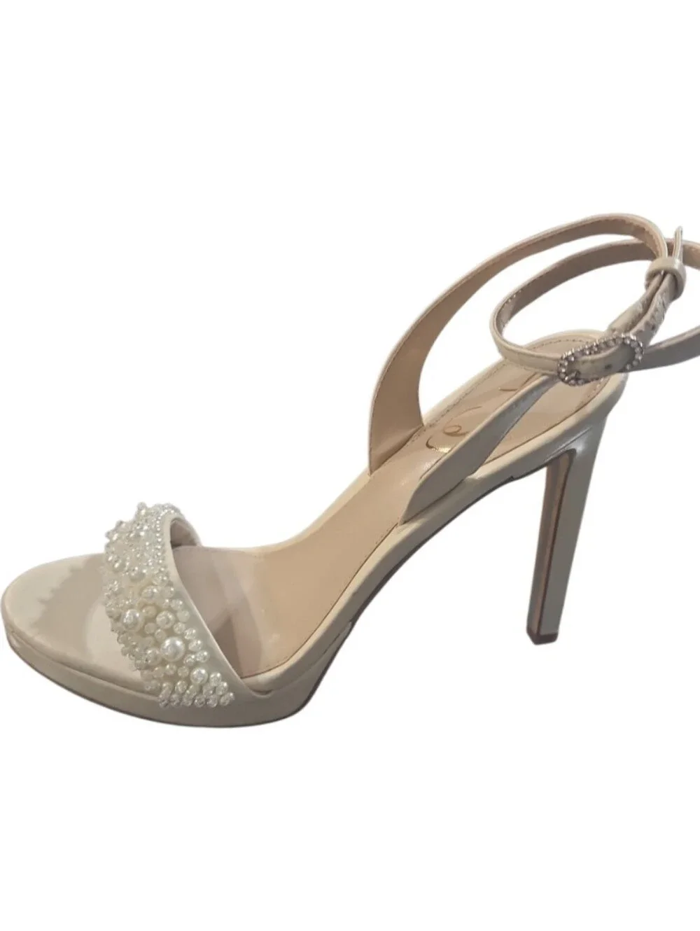 Sam Edelman Jade Perla Pearl Embellished Platform Sandals Ivory 8.5